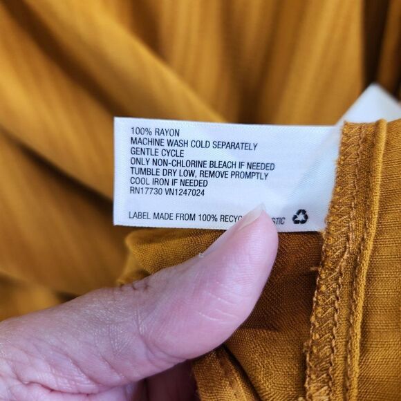 Knox Rose Peasant Top Womens XXL Rust Heritage Tie Ruffle Cuffs Rayon Boho Flowy - Picture 10 of 15